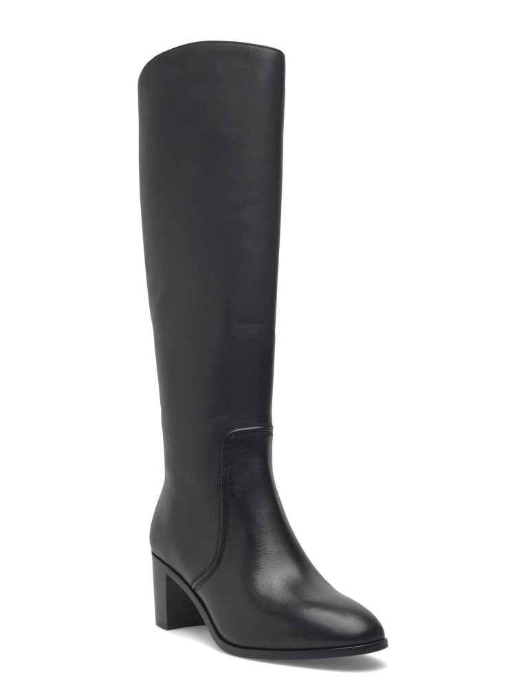 Lauren Ralph Lauren Charly Burnished Leather Tall Boot - Black - 40 - main photo
