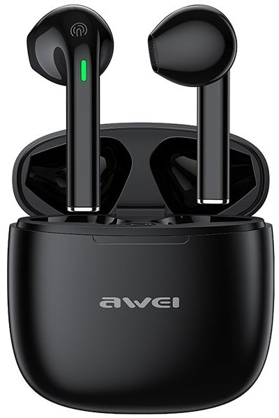 Awei Bluetooth 5.3 T26 Pro Tws Hodetelefoner + Dokkingstasjon Svart/Svart