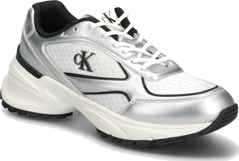 Calvin Klein Hike Runner Lace Up Mesh Mix Met - Silver - 38 - main photo