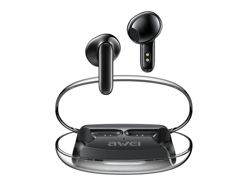 Awei Bluetooth 5.3 T85 Enc Tws Hodetelefoner + Dockingstasjon Svart/Svart