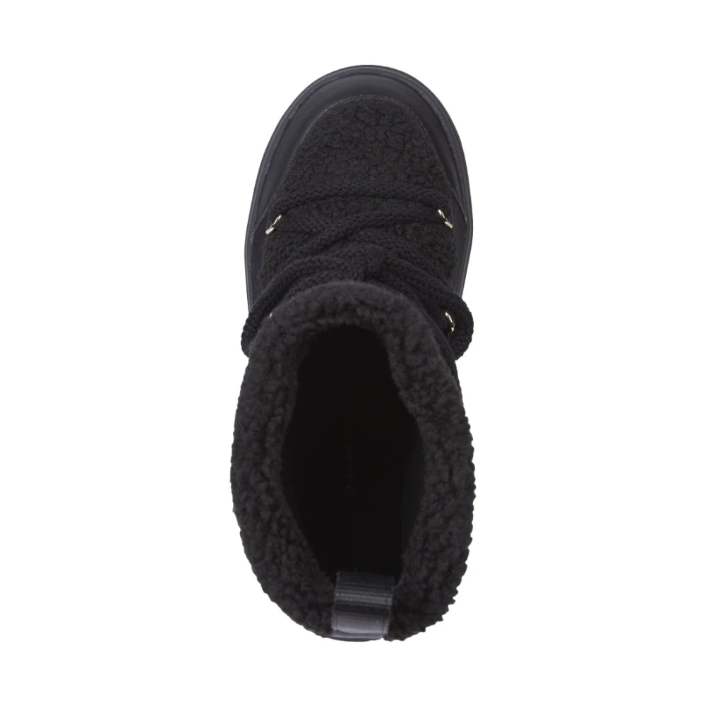 Tommy Hilfiger Lace-Up Faux Shearling Snowboot - Black - 38 - side a