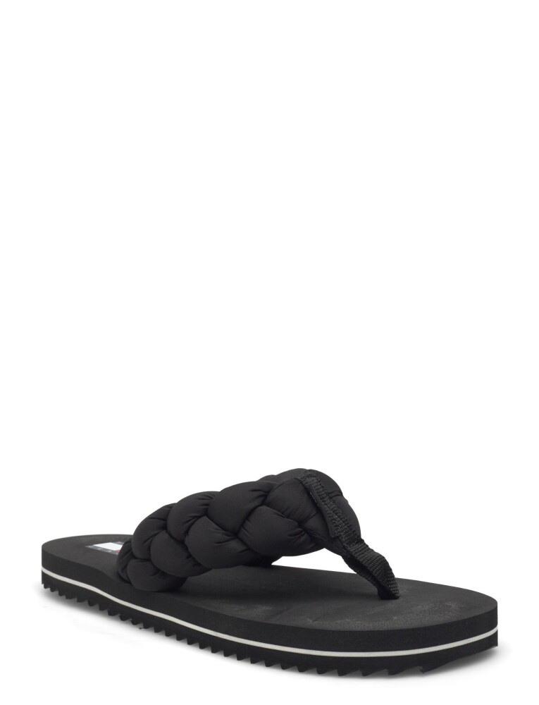 Tommy Hilfiger Braided Thong Beach Sandal   Black   37 - main photo
