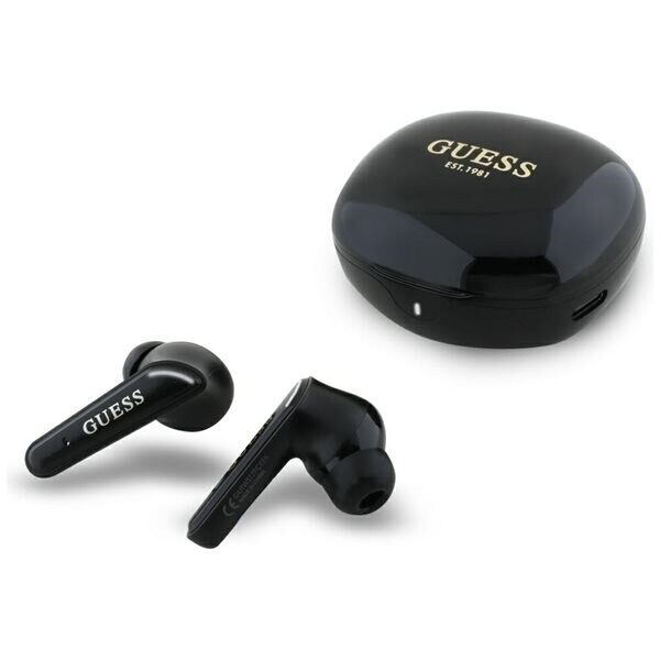 Guess Flat Classic Logo Galvaniserte Svart