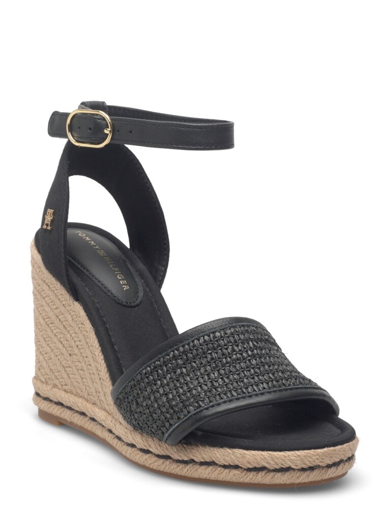 Tommy Hilfiger High Wedge Espad Raffia   Black   41 - main photo