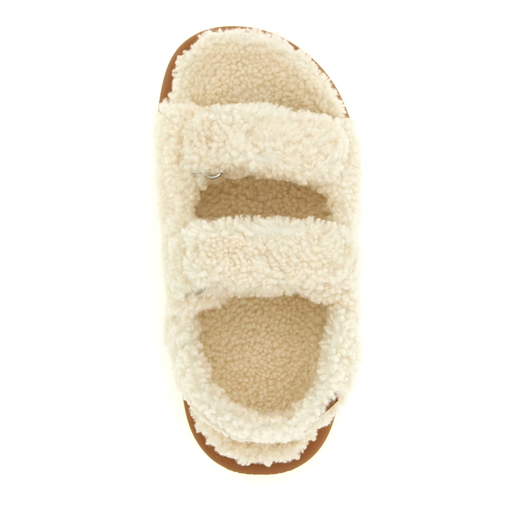 Moon Boot Mb Shearling Sandal   White   40 - side b