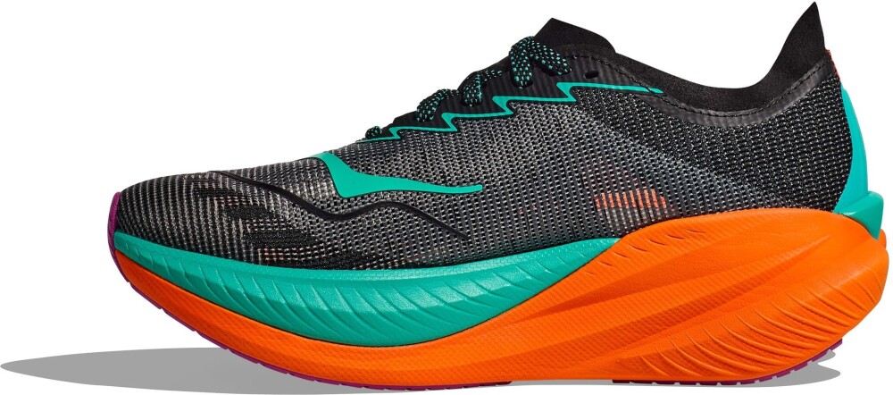 Hoka Mach X 2 Wide Black/Electric Aqua 39 1/3 Dame - side a