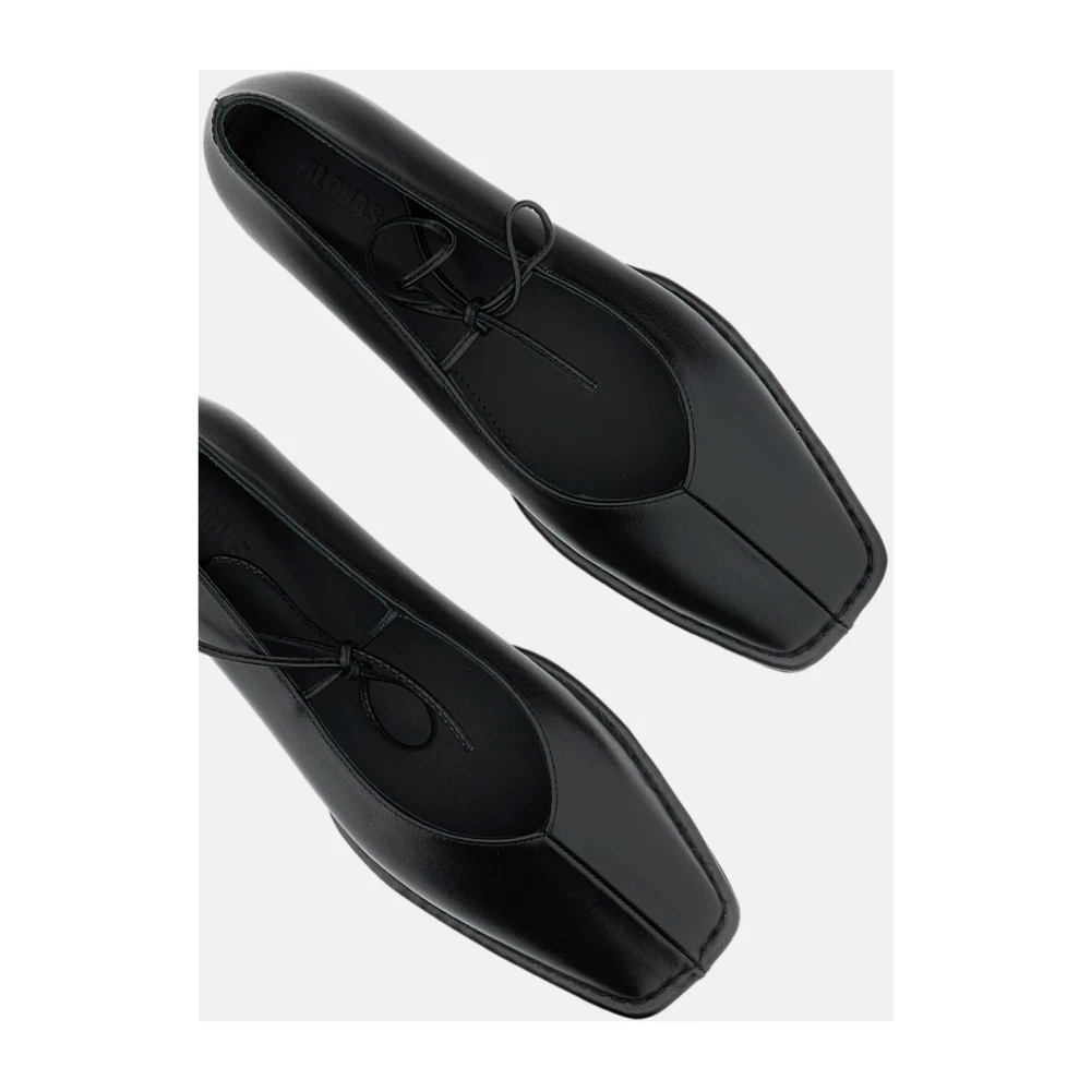 ALOHAS Sway Black Leather Ballet Flats - Black - 40 - side b