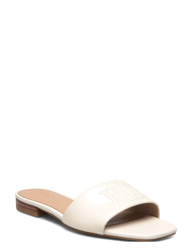 Lauren Ralph Lauren Everley Nappa Leather Slide Sandal   White   39 - main photo
