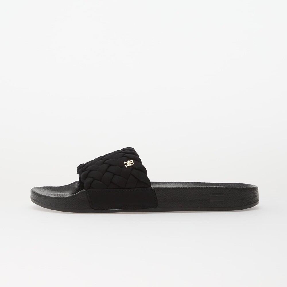 Tommy Hilfiger Th Braided Pool Slide   Black   41 - main photo