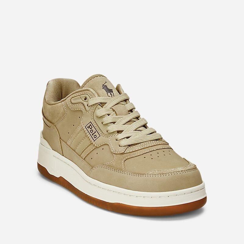 Ralph Lauren Masters Sport Suede-Nubuck Sneaker Bone/Dark Brown - side a