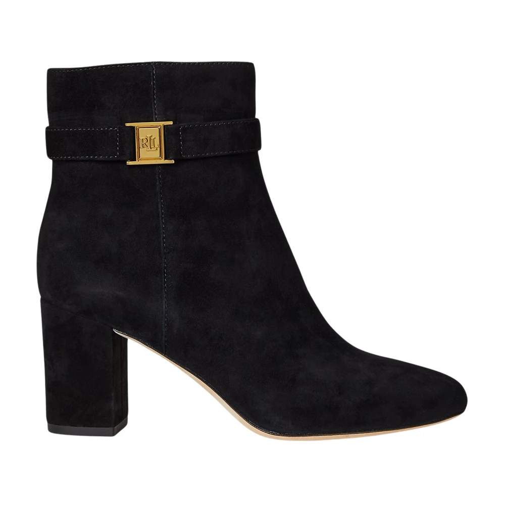 Lauren Ralph Lauren Kellie Suede Bootie Heel - Black - 37 - main photo
