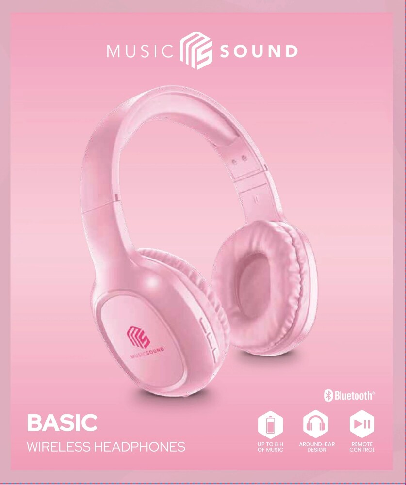 MusicSound Trådløse Hodetelefoner Rosa