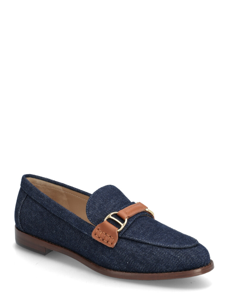 Lauren Ralph Lauren Tasha Leather-Trim Denim Loafer - Blue - 39 - main photo