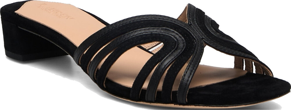 Lauren Ralph Lauren Fay Suede & Leather Multistrap Sandal - Black - 37 - main photo