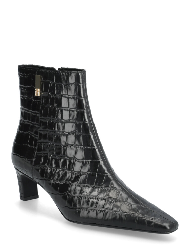 Tommy Hilfiger Th Square Toe Croc Kitten Bootie - Black - 38 - main photo