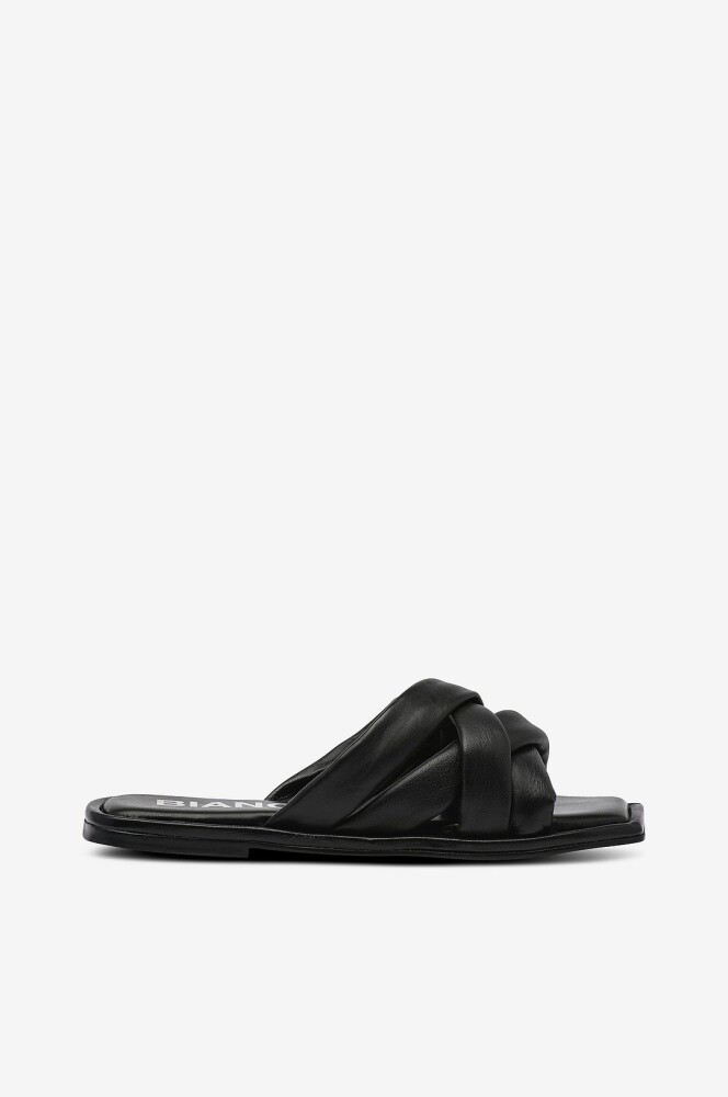 Bianco Sandaler biaLillie Padded Cross Slide Smooth Leather Svart - main photo
