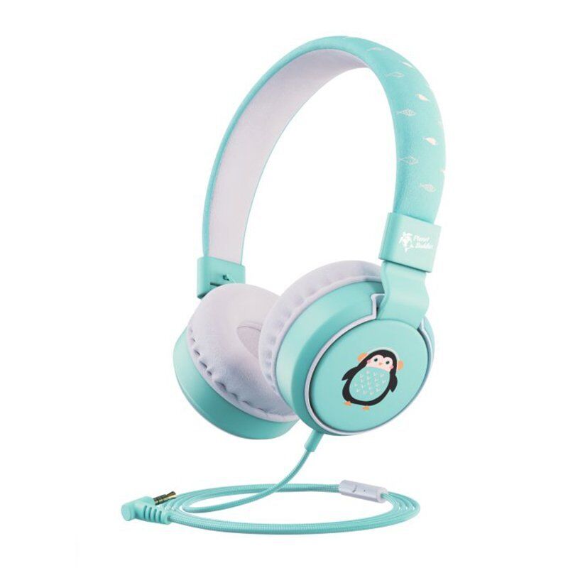 Planet Buddies On-Ear Barnehodesett m. Jack Plug Lyseblå / Pingvin