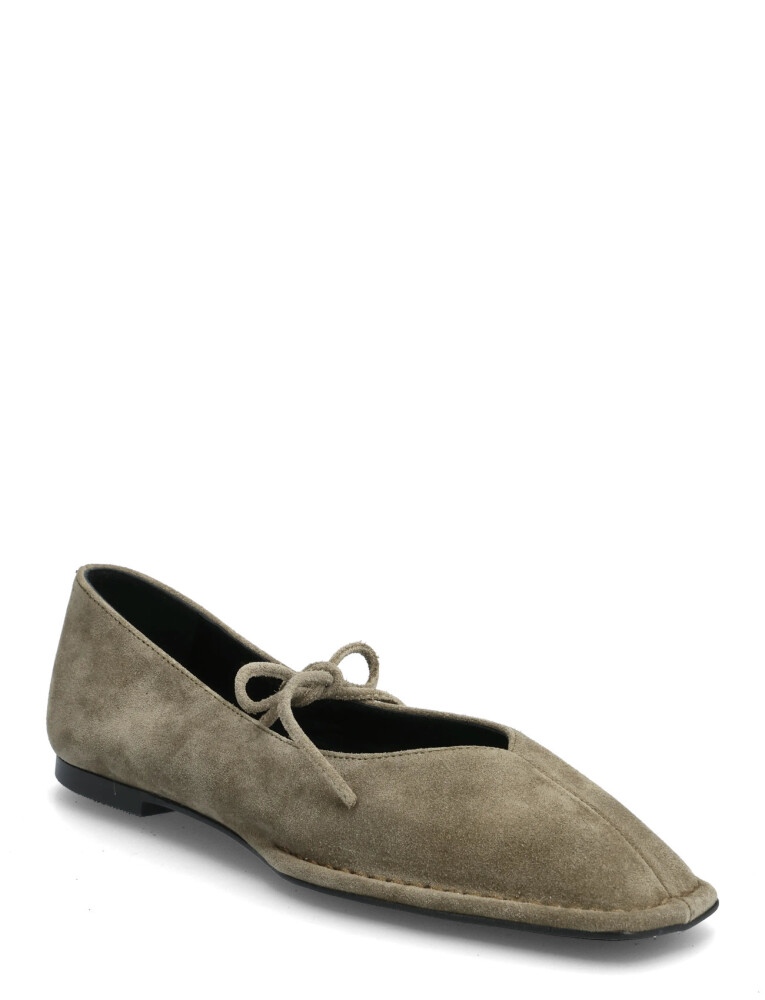 ALOHAS Sway Suede Coffee Brown Leather Ballet Flats - Khaki green - 41 - main photo