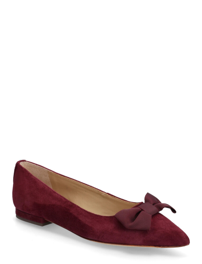 Lauren Ralph Lauren Londyn Bow-Trim Suede Ballet Flat - Red - 41 - main photo