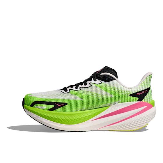 Hoka Mach X 3 Dame Wnl/White/Neon Lime 37 1/3 - side a