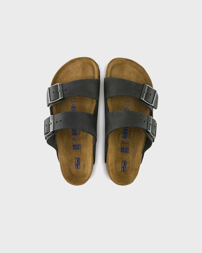 Birkenstock Women's Arizona Soft Footbed Narrow 35, Black - side b