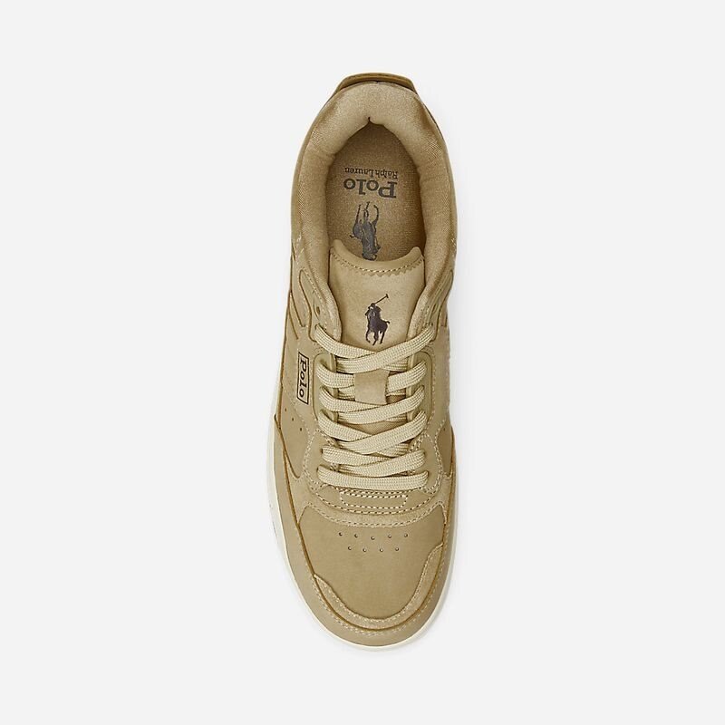 Ralph Lauren Masters Sport Suede-Nubuck Sneaker Bone/Dark Brown - side b