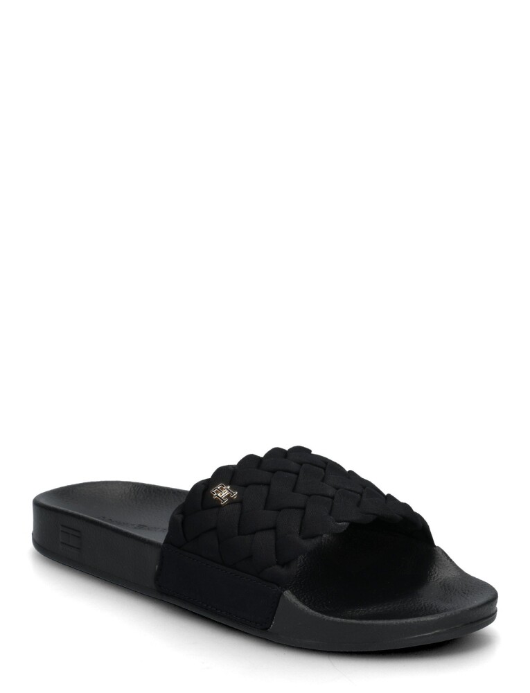 Tommy Hilfiger Th Braided Pool Slide   Black   38 - main photo