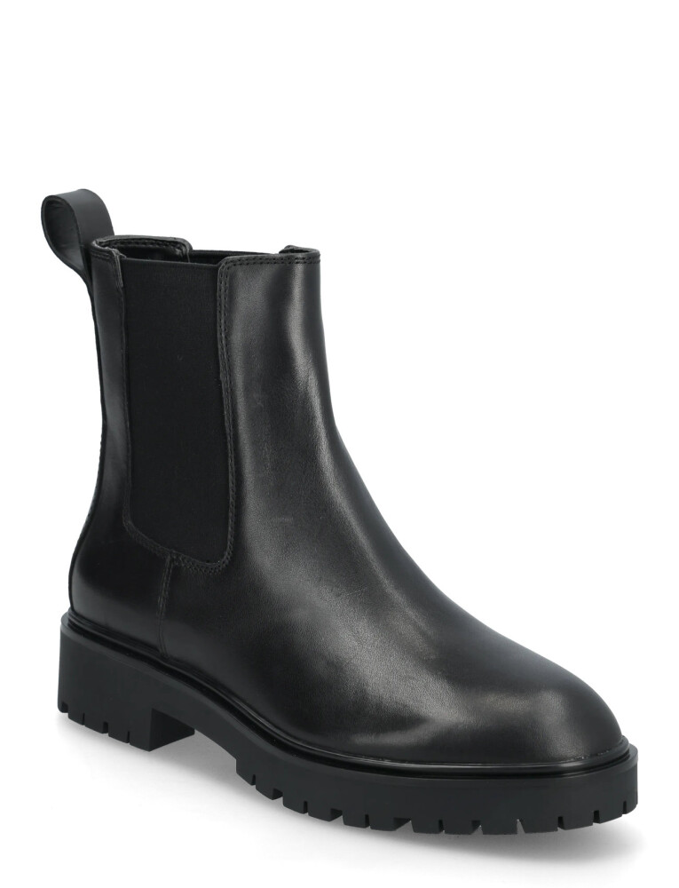 Lauren Ralph Lauren Allyson Burnished Leather Bootie - Black - 41 - main photo