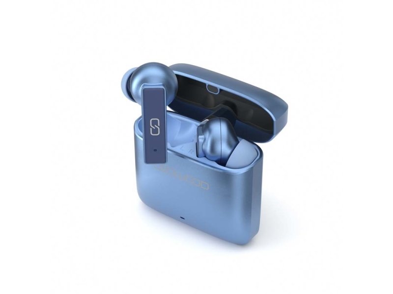 Ledwood Titan, True Wireless Stereo (Tws), Samtale/Musikk/Sport/Hverdag, Hodesett, Lyseblå