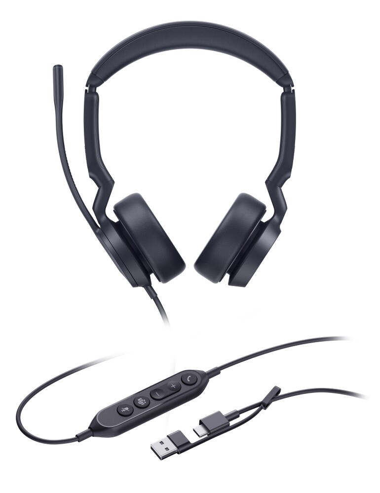 Yealink UH44 Dual Headset   USB C/USB A Svart