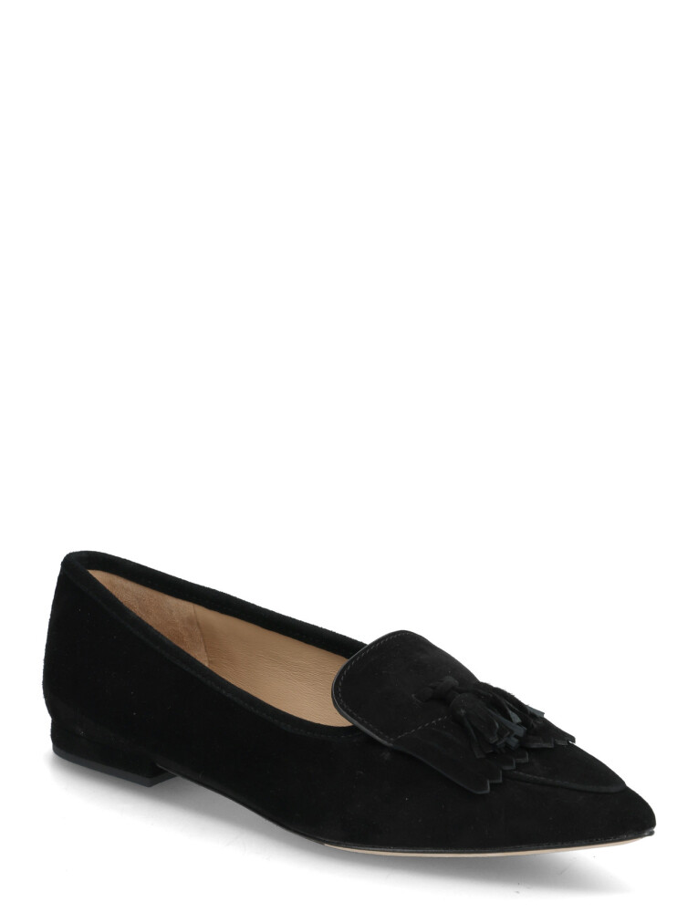 Lauren Ralph Lauren Londyn Sheep-Suede Kiltie Ballet Flat - Black - 40 - main photo