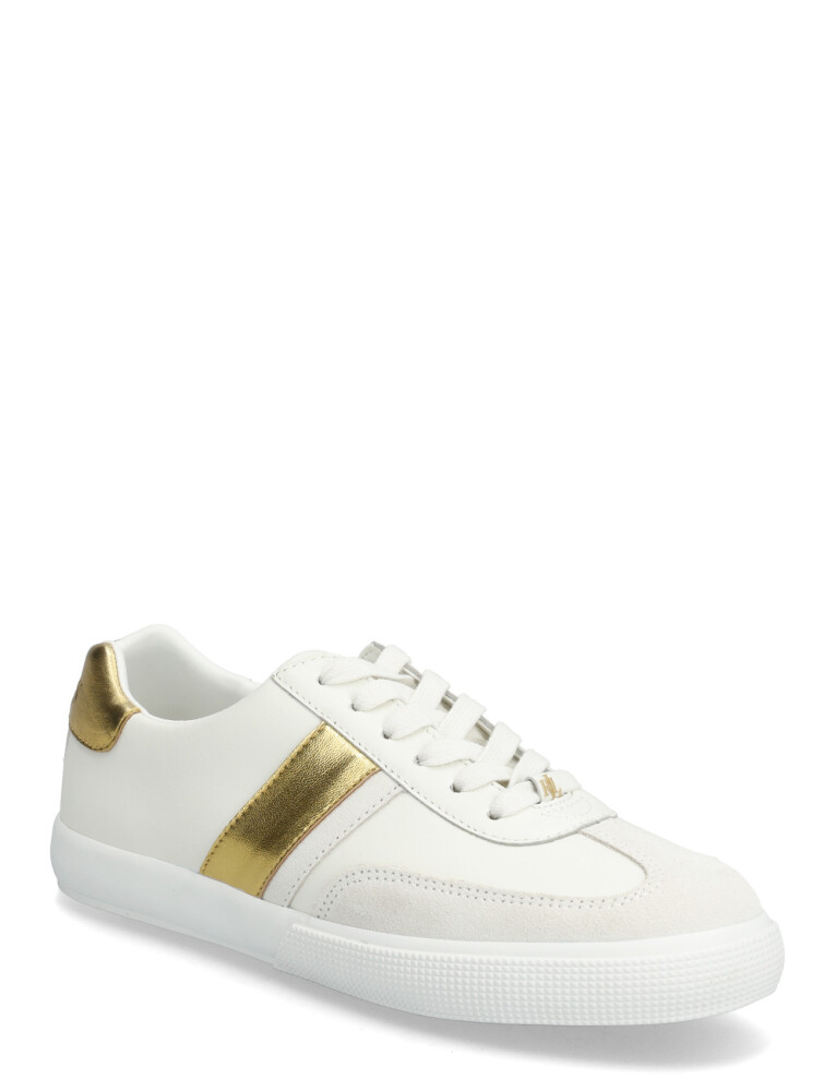 Lauren Ralph Lauren Braylee Metallic-Trim Leather Sneaker - White - 39 - main photo
