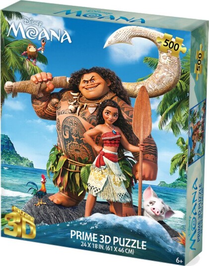 Disney Moana Maui Hei Hei and Pua 500pc 24x18 in 3D Lenticular Puzzle