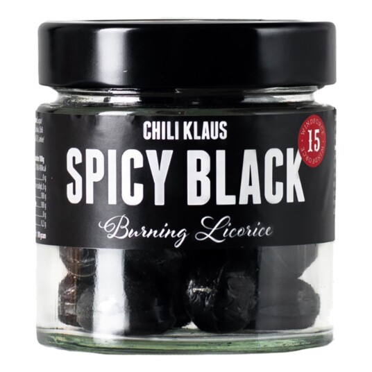 Chili Klaus Spicy Black Burning Licorice - 100 gram Chili Klaus Spicy Black Burning Licorice - 100 gram