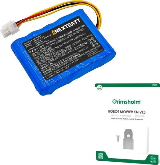 Nextbatt Batteri Til Gardena Sileno Og Andre + Robotklipperkniver (36-PAKNING)