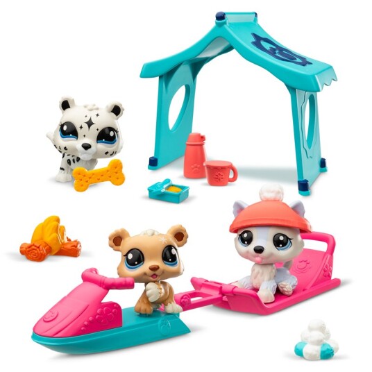 Littlest Pet Shop Snødag Figurssett med 3 Figurer og Tilbehør Littlest Pet Shop Snødag Figurssett med 3 Figurer og Tilbehør