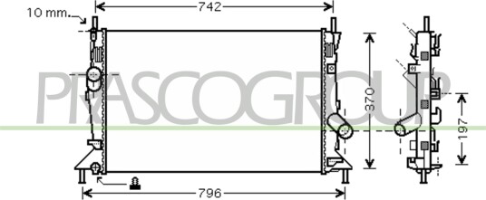 PRASCO FD424R005 Radiator motorkjøling PRASCO FD424R005 Radiator motorkjøling