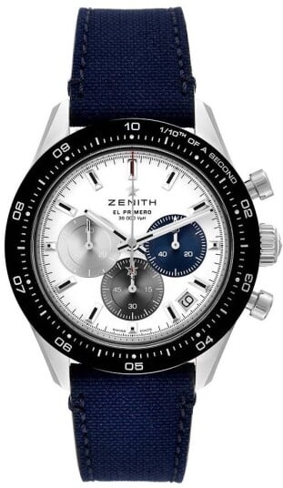 Zenith Herreklokke 03.3100.3600 69.C823 El Primero Hvit/Gummi Ø41 mm Zenith Herreklokke 03.3100.3600 69.C823 El Primero Hvit/Gummi Ø41 mm