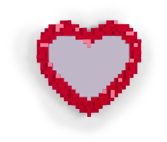 Seletti Pixel Heart Speil Rød Seletti Pixel Heart Speil Rød