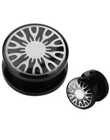Silver Rims Piercing Plugg 8 mm