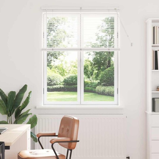 Vindu Persienne med gardiner Manual Hvit Aluminium Vindu Persienne med gardiner Manual Hvit Aluminium