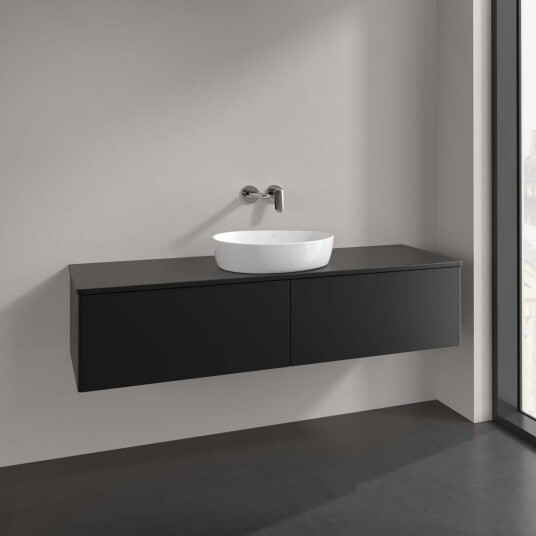 Villeroy & Boch  Antao Servantskap med 2 skuffer 160x50x36 cm m/lys Sort Matt