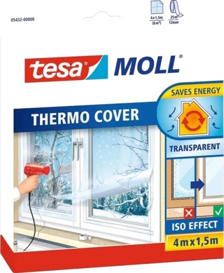 TESA 05432-00000-02, Selvklebende, Polyetylentereftalat (PET), Polyetylen (PE), Varmekontroll, Gjennomsiktig, 1500 mm, 4000 mm