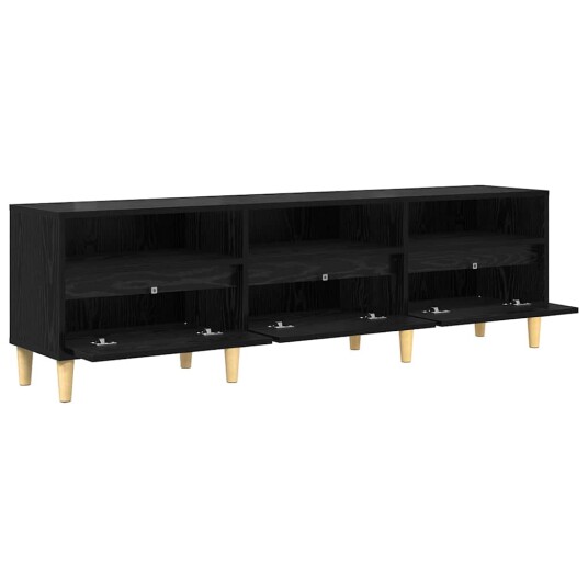 TV skap med skuff Svart eik 150 x 30 x 45 cm Konstruert tre TV skap med skuff Svart eik 150 x 30 x 45 cm Konstruert tre