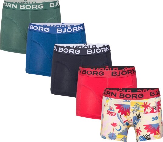 Björn Borg Cotton Stretch Boxer 5P Khaki green 110 116