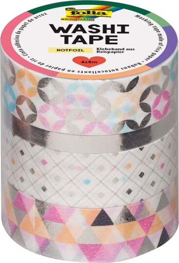Washi Tape 4 Ruller Hotfoil Silver Washi Tape 4 Ruller Hotfoil Silver