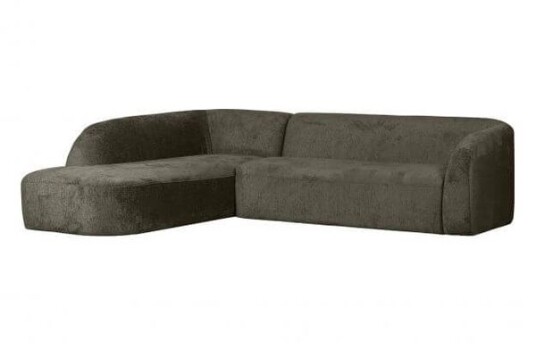 Bepurehome Sloping Corner Sofa Left Velvet frost