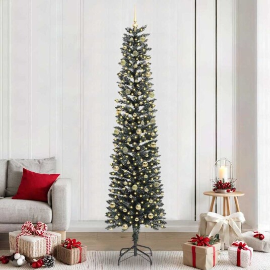 Kunstig juletre grønn 58 x 58 x 240 cm PVC og plast og stål Kunstig juletre grønn 58 x 58 x 240 cm PVC og plast og stål