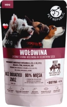 Pet Republic Mini Fint Hakket Oksekød Vådt Hundefoder 100 G