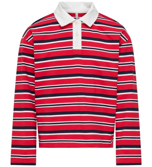 kids ONLY Salsa Night Sky/Cloud Dancer Kogruby Life L/S Boxy Polo Skjorte Jrs 146-152